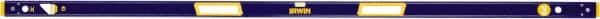 Irwin - 72" Long 3 Vial Box Beam Level - Aluminum, Blue/Yellow, 1 Level & 2 Plumb Vials - Exact Tooling