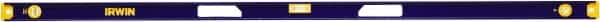 Irwin - 72" Long 3 Vial I-Beam Level - Aluminum, Blue/Yellow, 1 Plumb & 2 Level Vials - Exact Tooling