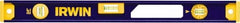 Irwin - Magnetic 24" Long 3 Vial I-Beam Level - Aluminum, Blue/Yellow, 1 Plumb & 2 Level Vials - Exact Tooling