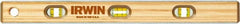 Irwin - 24" Long 6 Vial Box Beam Level - Hardwood, Brown, 2 Level & 4 Plumb Vials - Exact Tooling