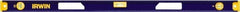 Irwin - Magnetic 48" Long 3 Vial I-Beam Level - Aluminum, Blue/Yellow, 1 Plumb & 2 Level Vials - Exact Tooling