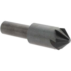 Melin Tool - 3/4" Head Diam, 1/2" Shank Diam, 6 Flute 90° High Speed Steel Countersink - Exact Tooling