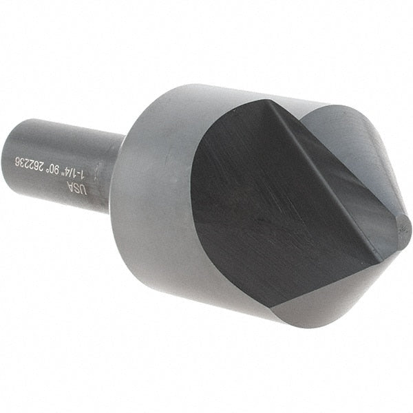 Melin Tool - 1-1/4" Head Diam, 1/2" Shank Diam, 1 Flute 90° High Speed Steel Countersink - Exact Tooling