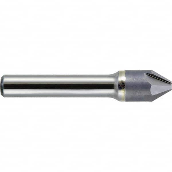 Melin Tool - 1/8" Head Diam, 1/8" Shank Diam, 4 Flute 120° Carbide-Tipped Countersink - Exact Tooling