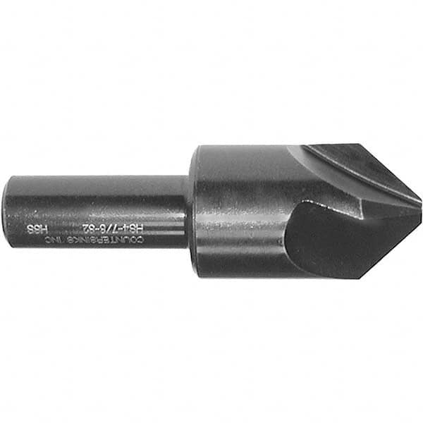 Melin Tool - 3/8" Head Diam, 1/4" Shank Diam, 4 Flute 82° High Speed Steel Countersink - Exact Tooling