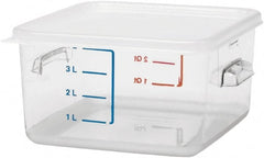 Rubbermaid - Square, Clear Polycarbonate Food Storage Container - 4.8" High x 8.8" Wide x 8.8" Long - Exact Tooling