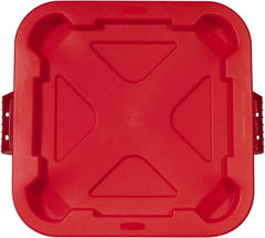 Rubbermaid - Square Lid for Use with 28 Gal Square Trash Cans - Red, Polyethylene, For Brute Trash Cans - Exact Tooling