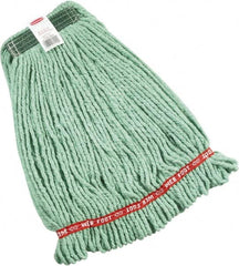 Rubbermaid - Green Head Band, Medium Blended Fiber Loop End Mop Head - Clamp Jaw & Side Loading Connection - Exact Tooling