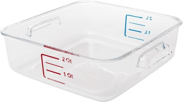Rubbermaid - Square, Clear Polycarbonate Food Storage Container - 2.7" High x 8.8" Wide x 8.8" Long - Exact Tooling