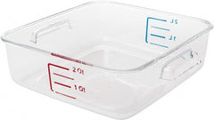 Rubbermaid - Square, Clear Polycarbonate Food Storage Container - 2.7" High x 8.8" Wide x 8.8" Long - Exact Tooling