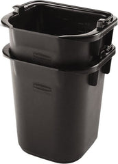 Rubbermaid - 5 Qt, 215.9mm High, Plastic Rectangular Black Single Pail - Handle Included, 190.5mm Top Length x 234.95mm Top Width - Exact Tooling