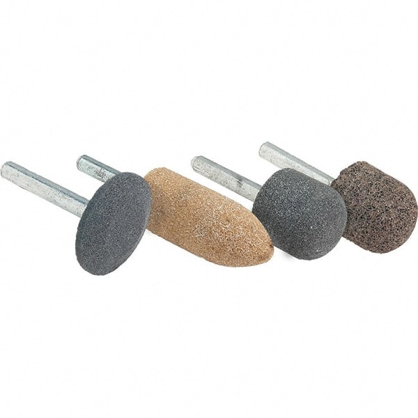 WALTER Surface Technologies - 7/8" Head Diam, A11, Pointed End, Ceramic Mounted Point - Brown, Fine Grade, 19,860 RPM - Exact Tooling