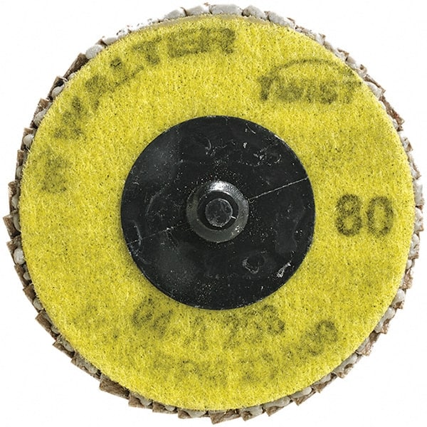 WALTER Surface Technologies - 80 Grit, 2-1/2" Disc Diam, Aluminum Oxide Flap Disc - 23,000 Max RPM, Fiber Backing, Quick Change Type R Attaching System, Coated - Exact Tooling