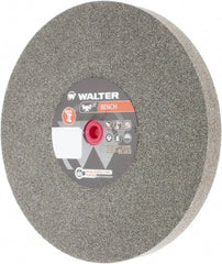 WALTER Surface Technologies - 60 Grit Aluminum Oxide Bench & Pedestal Grinding Wheel - 10" Diam x 1" Hole x 1" Thick, 2500 Max RPM, Fine Grade, Vitrified Bond - Exact Tooling