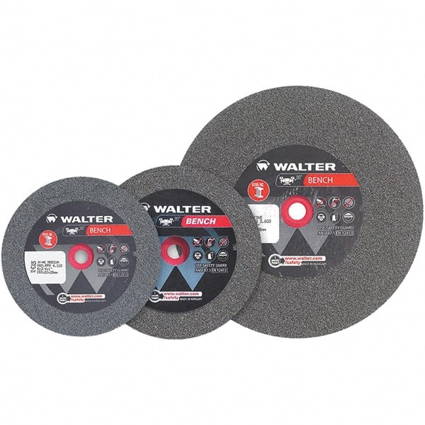 WALTER Surface Technologies - 24 Grit Aluminum Oxide Bench & Pedestal Grinding Wheel - 8" Diam x 1" Hole x 1-1/4" Thick, 3600 Max RPM, Coarse Grade, Vitrified Bond - Exact Tooling