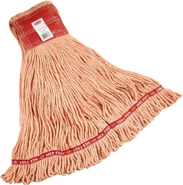 Rubbermaid - 5" Red Head Band, Large Blended Fiber Loop End Mop Head - Clamp Jaw Connection - Exact Tooling