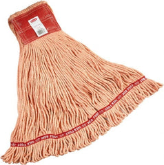 Rubbermaid - 5" Red Head Band, Large Blended Fiber Loop End Mop Head - Clamp Jaw Connection - Exact Tooling