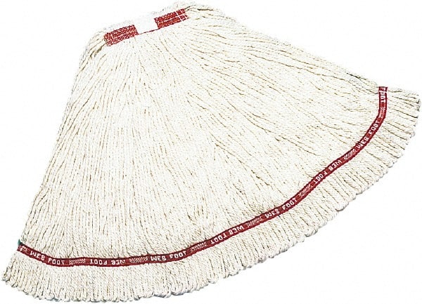 Rubbermaid - 1" Red Head Band, Large Blended Fiber Loop End Mop Head - 4 Ply, Side Loading Connection - Exact Tooling