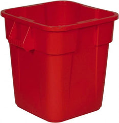 Rubbermaid - 28 Gal Red Square Trash Can - Polyethylene, 572mm High x 546.1mm Long x 546.1mm Wide - Exact Tooling