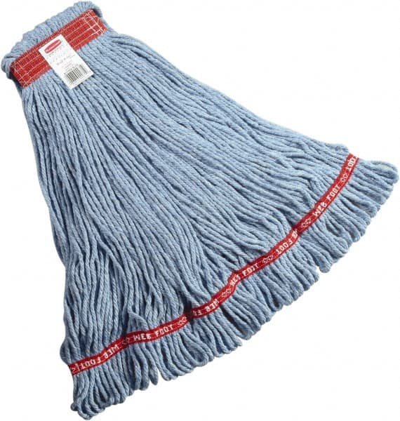 Rubbermaid - 1" Red Head Band, Large Blended Fiber Loop End Mop Head - 4 Ply, Side Loading Connection - Exact Tooling