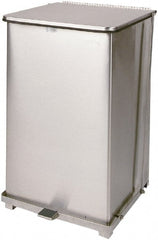 Rubbermaid - 40 Gal Square Unlabeled Trash Can - 30" High x 19" Long x 19" Wide, Stainless Steel, Steel - Exact Tooling