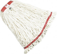 Rubbermaid - Red Head Band, Large Blended Fiber Loop End Mop Head - 4 Ply, Screw On Connection - Exact Tooling