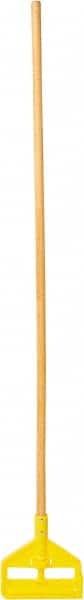 Rubbermaid - 54" Standard Hardwood Clamp Jaw Mop Handle - 1" Mop Head Band, Plastic Connector, Use with Wet Mops - Exact Tooling