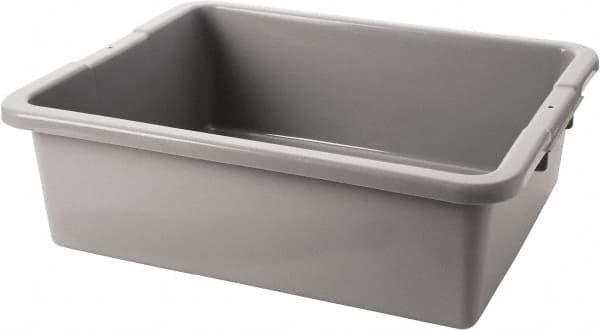 Rubbermaid - 4.6 Gal, Gray Polyethylene Tote Container - Nesting, 20" Long x 15" Wide x 5" High - Exact Tooling