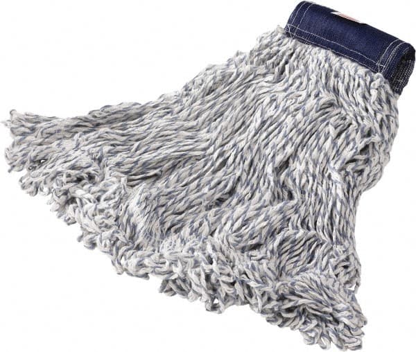 Rubbermaid - Blue Head Band, Large Blended Fiber Loop End Mop Pad - Quick Change Connection - Exact Tooling