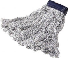 Rubbermaid - Blue Head Band, Large Blended Fiber Loop End Mop Pad - Quick Change Connection - Exact Tooling