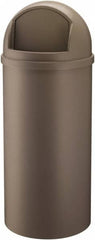 Rubbermaid - 15 Gal Brown Round Decorative Waste Receptacle With Top - 927mm High - Exact Tooling