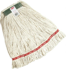 Rubbermaid - Green Head Band, Medium Blended Fiber Loop End Mop Head - 4 Ply, Screw On Connection - Exact Tooling