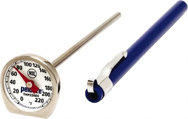 Rubbermaid - 0 to 220°F, Dial Pocket Thermometer - Stainless Steel - Exact Tooling