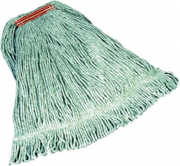 Rubbermaid - 5" Red Head Band, Large Blended Fiber Loop End Mop Head - 4 Ply, Side Loading Connection - Exact Tooling