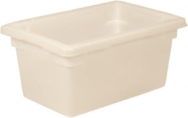 Rubbermaid - Rectangular, White Polyethylene Food Tote Box - 9" High x 12" Wide x 18" Long, with Snap-On Lid - Exact Tooling