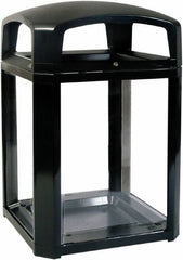 Rubbermaid - 50 Gal Black Square Decorative Waste Receptacle With Top - Polycarbonate, 1,181mm High x 660.4mm Long x 26" Wide - Exact Tooling