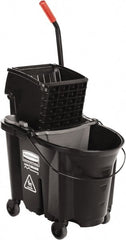 Rubbermaid - 35 Qt Plastic Steel Bucket & Wringer - 510.54mm Long x 927.1mm High x 398.78mm Wide, Black - Exact Tooling