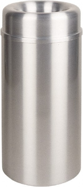 Rubbermaid - 15 Gal Aluminum Round Decorative Waste Receptacle With Top - Steel, 30" High - Exact Tooling