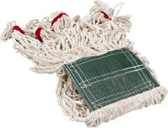 Rubbermaid - 1-1/4" Blue Head Band, Medium Blended Fiber Loop End Mop Head - 4 Ply, Clamp Jaw Connection, Use for General Purpose - Exact Tooling