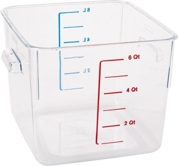 Rubbermaid - Square, Clear Polycarbonate Food Storage Container - 6.9" High x 8.8" Wide x 8.8" Long - Exact Tooling