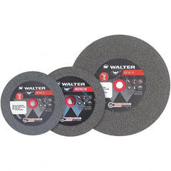 WALTER Surface Technologies - 60 Grit Aluminum Oxide Bench & Pedestal Grinding Wheel - 8" Diam x 1" Hole x 7/8" Thick, 3600 Max RPM, Fine Grade, Vitrified Bond - Exact Tooling