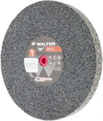 WALTER Surface Technologies - 24 Grit Aluminum Oxide Bench & Pedestal Grinding Wheel - 10" Diam x 1" Hole x 1" Thick, 2500 Max RPM, Coarse Grade, Vitrified Bond - Exact Tooling