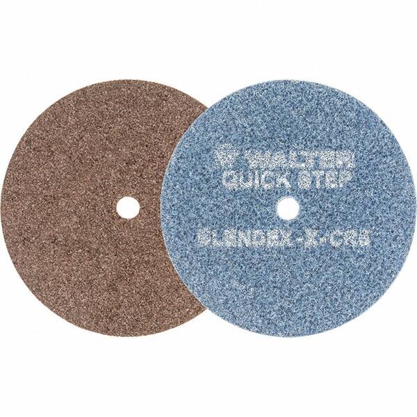 WALTER Surface Technologies - 4-1/2" Diam, Aluminum Oxide Hook & Loop Disc - Coarse Grade, Coated, Series 07-R, Quick-Step Blendex - Exact Tooling