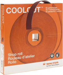 WALTER Surface Technologies - 1" x 50 Yd 180 Grit Aluminum Oxide Cloth Roll - J Weighted Backing - Exact Tooling