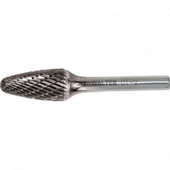 WALTER Surface Technologies - 3/8" Cut Diam, 1/4" Shank Diam, Tree Head Double Cut Burr - Carbide, 3/4" LOC - Exact Tooling