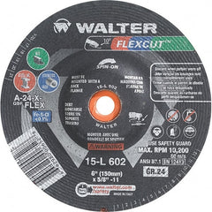 WALTER Surface Technologies - 6" Diam, 24 Grit Surface Grinding Wheel - Aluminum Oxide/Silicon Carbide Blend, Resinoid Bond - Exact Tooling