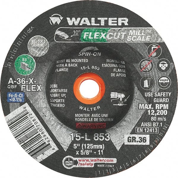 WALTER Surface Technologies - 5" Diam, 36 Grit Surface Grinding Wheel - Exact Tooling