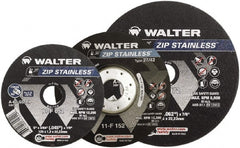 WALTER Surface Technologies - 9" 46 Grit Aluminum Oxide/Silicon Carbide Blend Cutoff Wheel - 5/64" Thick, 7/8" Arbor, 6,600 Max RPM, Use with Angle Grinders - Exact Tooling