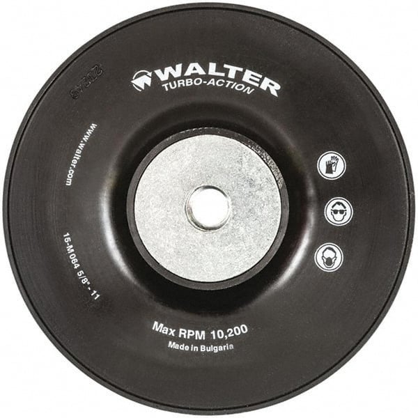 WALTER Surface Technologies - 6" Diam Disc Backing Turbo Backing Pad - 10,200 RPM - Exact Tooling