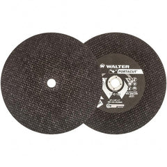 WALTER Surface Technologies - 12" 24 Grit Aluminum Oxide Cutoff Wheel - 1/8" Thick, 1" Arbor, 6,300 Max RPM, Use with Electric & Gas Powered Saws - Exact Tooling